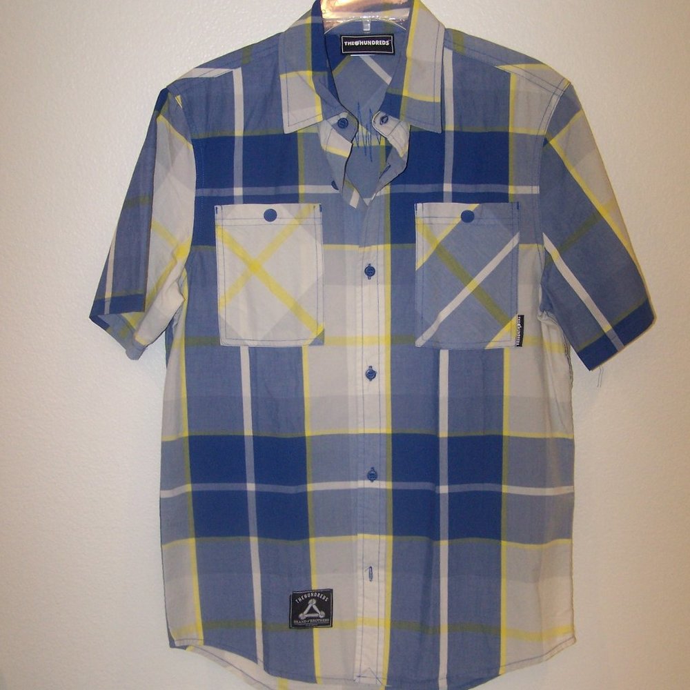 THE HUNDREDS PLAID CASUAL DRESS SHIRT S3556